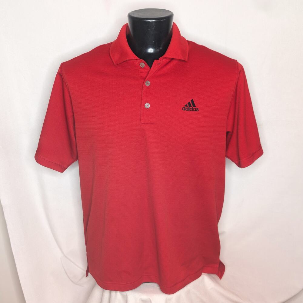 Adidas Climalite Men's Polo Shirt Red Large Excellent